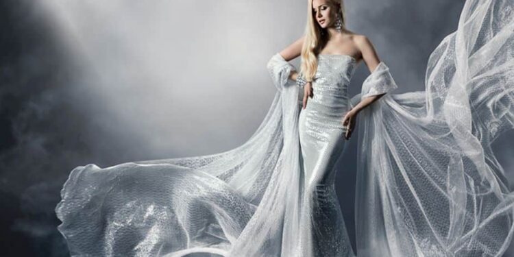 Woman in Mermaid Inspired Dress